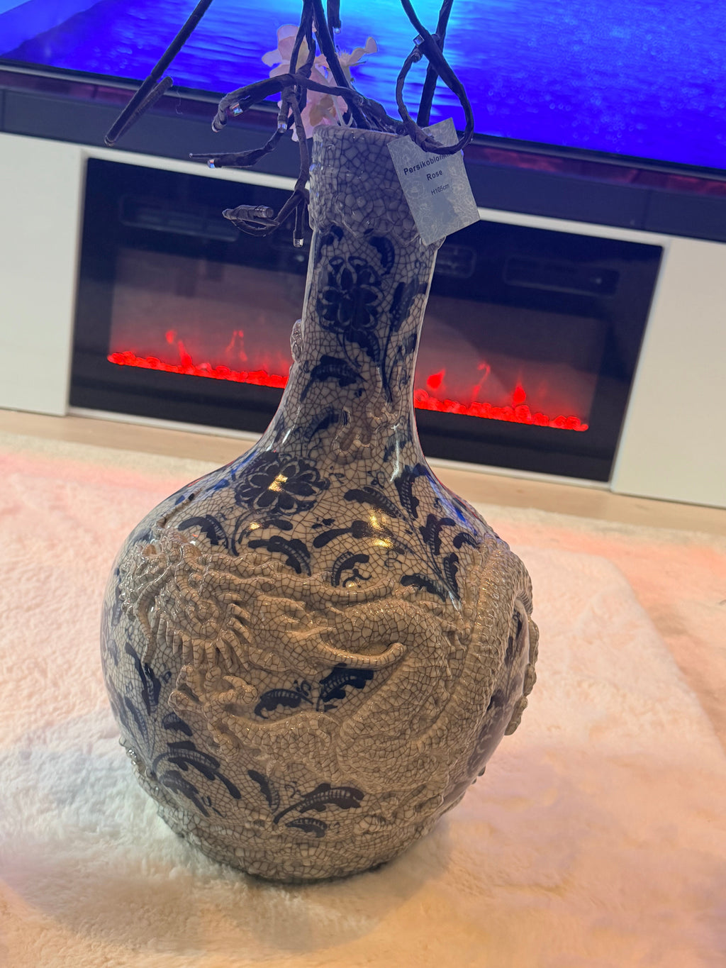 Celestial Healing Globe Vase with Dragon Decoration