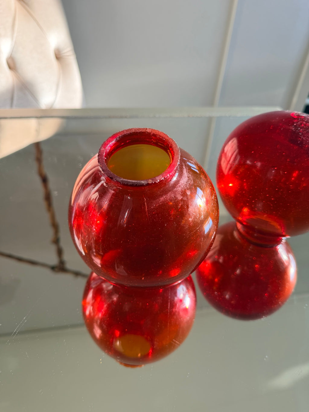 AFJM-035 röd orange glasform med öppen mynning