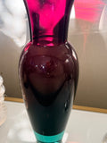 ATLAS 026 Royal Copenhagen konstglasvas i aubergine och smaragdgrönt