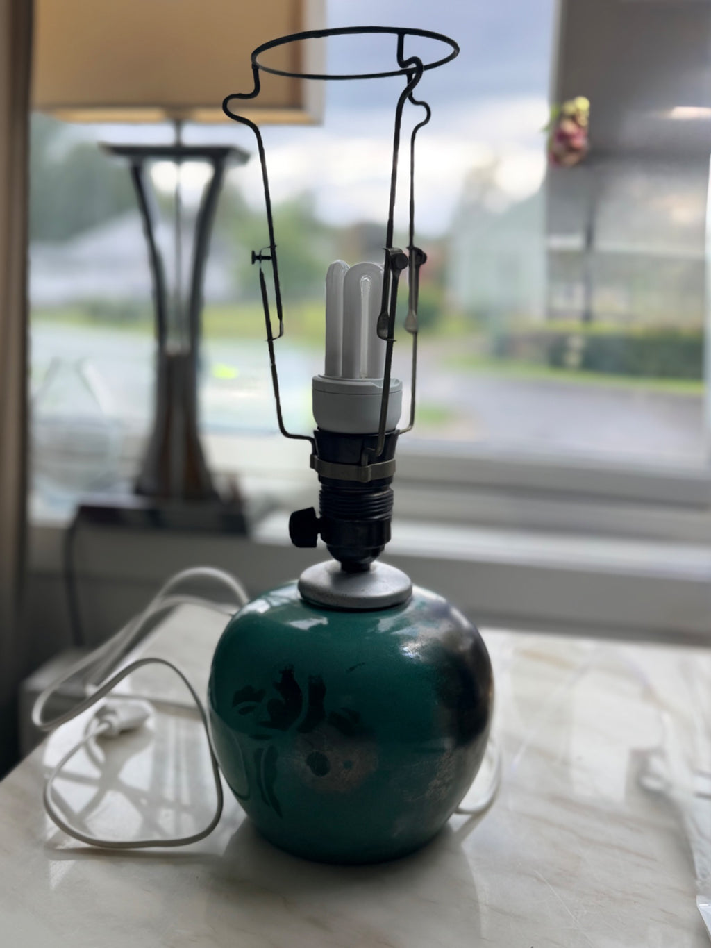 Wilhelm Kåge vintage bordslampa från 1940-talet, cirka 36 cm